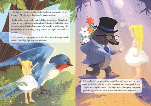 Calineczka - kolorowa ilustrowana baśń, książka dla dzieci 16 stron GREG