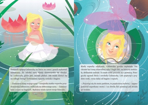 Calineczka - kolorowa ilustrowana baśń, książka dla dzieci 16 stron GREG