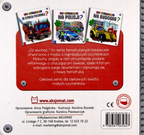 Co słychać w straży pożarnej Książeszka dla dzieci kartonowa