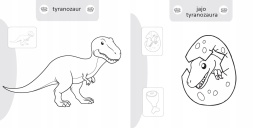 Kolorowanka malowanka dla dzieci Malowanie-doklejanie. Dinozaury + Naklejki