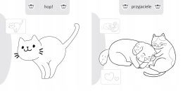 Kolorowanka malowanka dla dzieci Malowanie-doklejanie Kotki + Naklejki