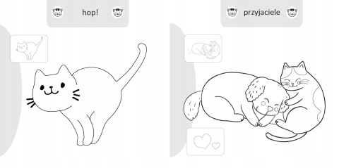 Kolorowanka malowanka dla dzieci Malowanie-doklejanie Kotki + Naklejki