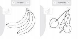 Kolorowanka malowanka dla dzieci Malowanie-doklejanie Owoce + Naklejki