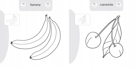 Kolorowanka malowanka dla dzieci Malowanie-doklejanie Owoce + Naklejki