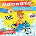 Kolorowanka malowanka dla dzieci Malowanie-doklejanie Pojazdy + Naklejki