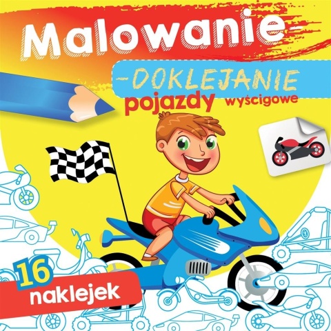 Kolorowanka malowanka dla dzieci Malowanie-doklejanie Pojazdy + Naklejki