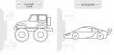 Kolorowanka malowanka dla dzieci Malowanie-doklejanie Pojazdy + Naklejki