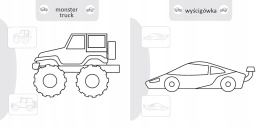Kolorowanka malowanka dla dzieci Malowanie-doklejanie Pojazdy + Naklejki