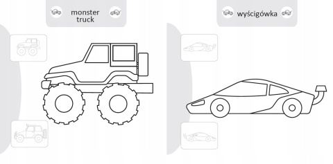 Kolorowanka malowanka dla dzieci Malowanie-doklejanie Pojazdy + Naklejki