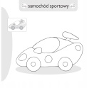 Kolorowanka malowanka dla dzieci Malowanie-doklejanie Pojazdy + Naklejki
