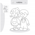 Kolorowanka malowanka dla dzieci Malowanie-doklejanie Rodzinki + Naklejki