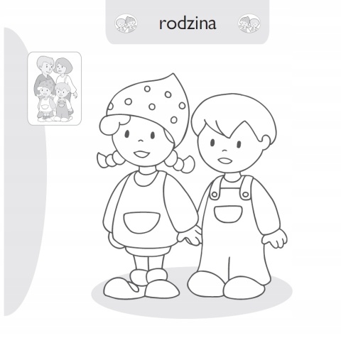Kolorowanka malowanka dla dzieci Malowanie-doklejanie Rodzinki + Naklejki