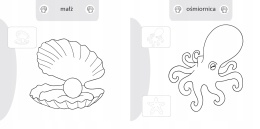 Kolorowanka malowanka dla dzieci Malowanie-doklejanie W morzu + Naklejki