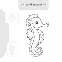 Kolorowanka malowanka dla dzieci Malowanie-doklejanie W morzu + Naklejki