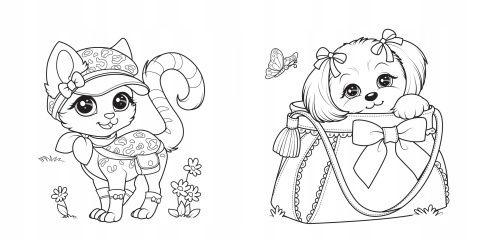 Kolorowanka z kokardką Cudowny świat zwierząt Malowanka dla dzieci