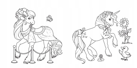 Kolorowanka z kokardką Wspaniałe kucyki i jednorożce Malowanka dla dzieci