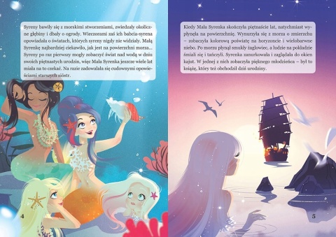 Mała Syrenka kolorowa ilustrowana baśń - książka dla dzieci, 16 stron, GREG