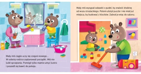 Mały miś nie lubi sprzątać Książeczka dla dzieci Książka kartonowa duża
