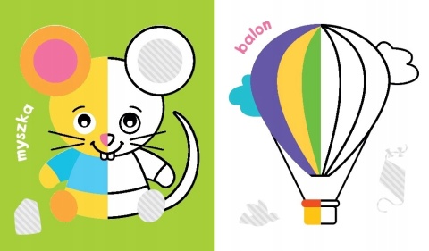 Pół i pół Kolorowanka malucha z misiem Malowanka dla dzieci książeczka