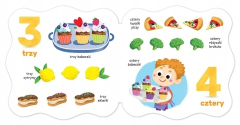 Smaczne cyferki Książeczka edukacyjna dla dzieci kartonowa Nauka Liczb