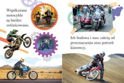 Wyrazy i zdania do nauki czytania Duże litery Motocykle Ciekawostki