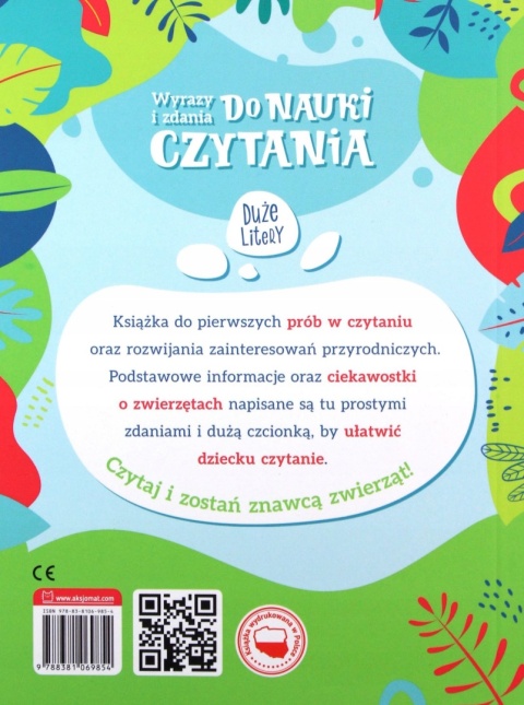 Wyrazy i zdania do nauki czytania Tajemnice przyrody zwierząt książeczka