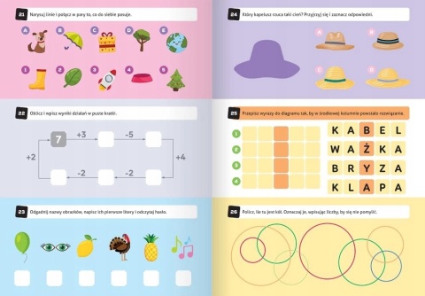 100 zadań - łamigłówki dla dzieci od 6 lat krzyżówki zadania labirynty