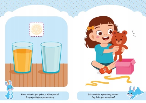 Akademia 2-latka z zajączkiem Milusiem Zadania Łamigłówki z naklejkami