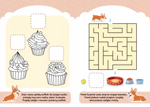 Akademia 4-latka z pieskiem Kacperkiem Zadania Łamigłówki z naklejkami