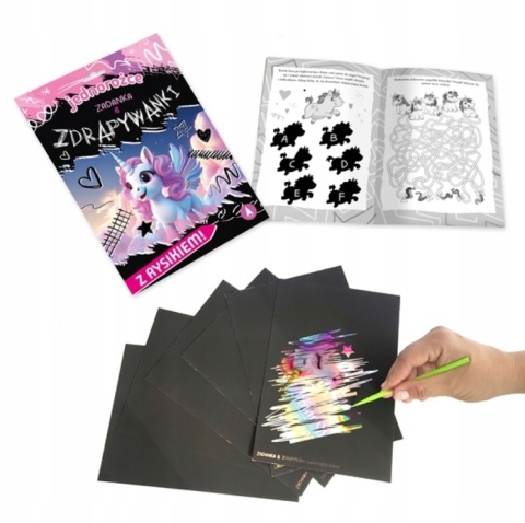 Jednorożce Zadanka & zdrapywanki Zadania i ćwiczenia dla dzieci zdrapki