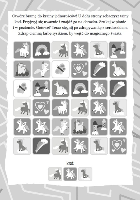 Jednorożce Zadanka & zdrapywanki Zadania i ćwiczenia dla dzieci zdrapki