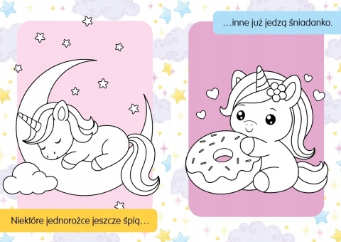 Kolorowanka z tatuażami świeca w ciemności! Małe jednorożce Malowanka