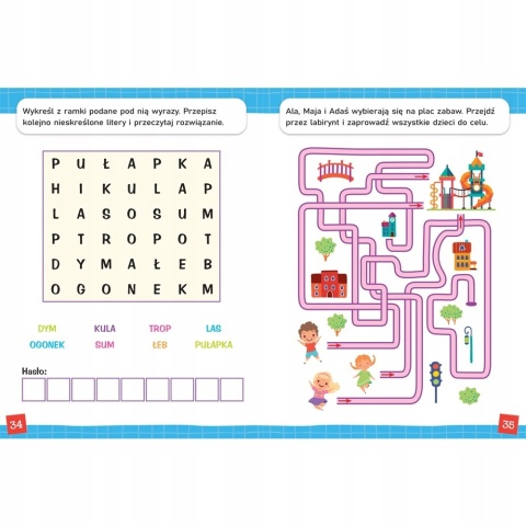 Kolorowe zadania do rozwiązania. Zbiór zajmujących łamigłówek dla dzieci 5+