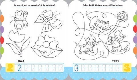 Koloruję i piszę CYFERKI Edukacyjna malowanka z naklejkami 5+ Kolorowanka