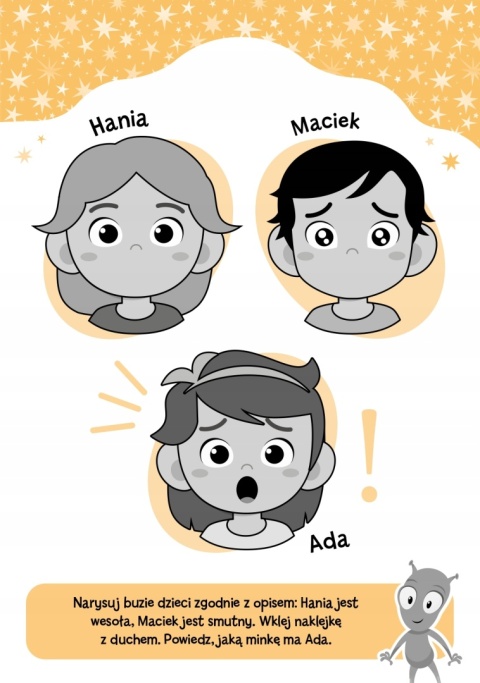 Kosmiczna akademia 4 lat Zadania ćwiczenia dla dzieci łąmigłówki + naklejki