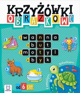Krzyżówki obrazkowe z wesołym żółwikiem Od 6 lat książęczka dla dzieci