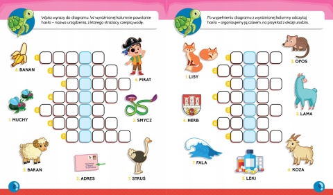 Krzyżówki obrazkowe z wesołym żółwikiem Od 6 lat książęczka dla dzieci