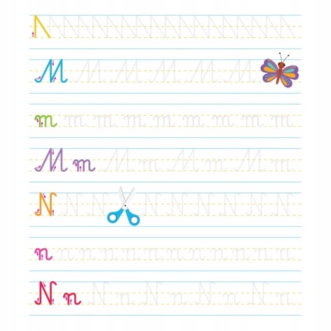 Ładnie piszę Kaligrafia Książka z rowkami grafomotoryczne terapia ręki