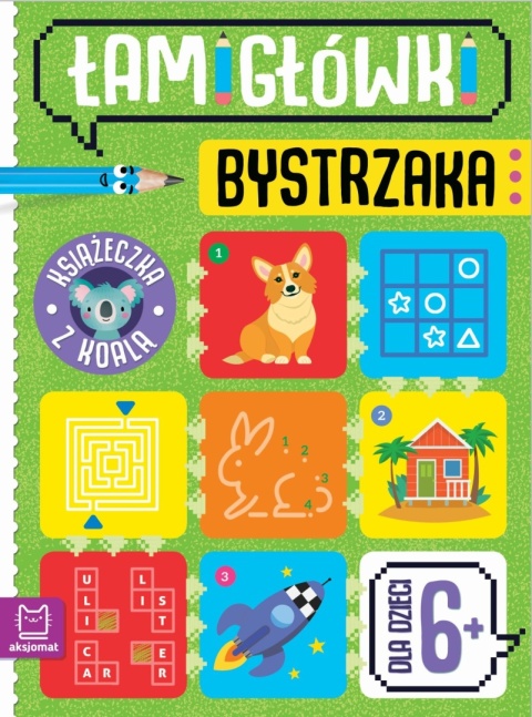 Łamigłówki bystrzaka Książeczka z koalą Labirynty Krzyżówki Dla dzieci 6+