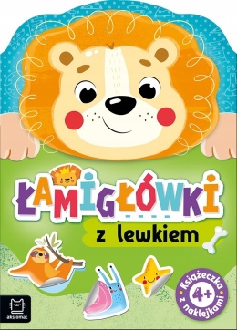 Łamigłówki z lewkiem. Książeczka z naklejkami 4+ Książki dla dzieci