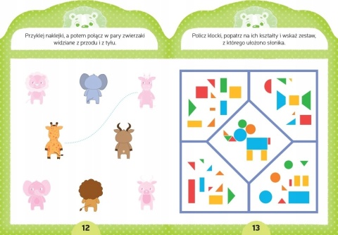 Łamigłówki z lewkiem. Książeczka z naklejkami 4+ Książki dla dzieci
