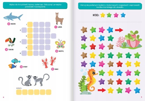 Łamigłówki ze zwierzakami Ciekawe zadania do rozwiązania książka dla dzieci