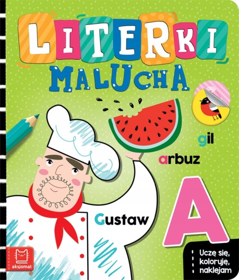 Literki malucha Uczę się koloruję naklejam książeczka dla dziecka