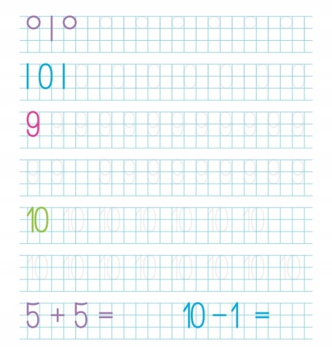 Piszę i poznaję Cyferki Książeczka z rowkami grafomotoryczne terapia ręki