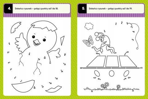 Połącz kropki Łamigłówki przedszkolaka zadania od 5 lat książka dla dzieci