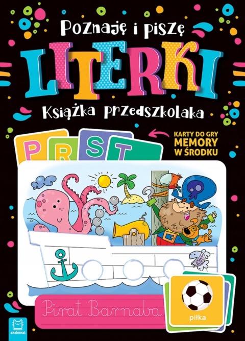 Poznaję i piszę literki Książka przedszkolaka Karty do gry memory w środku