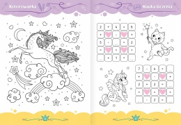 Słodkie jednorożce Aktywizująca książeczka krzyżówki labirynty kolorowanka