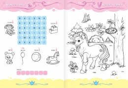 Słodkie kucyki Aktywizująca książeczka dla dziewczynek Krzyżówki Łamigłówki