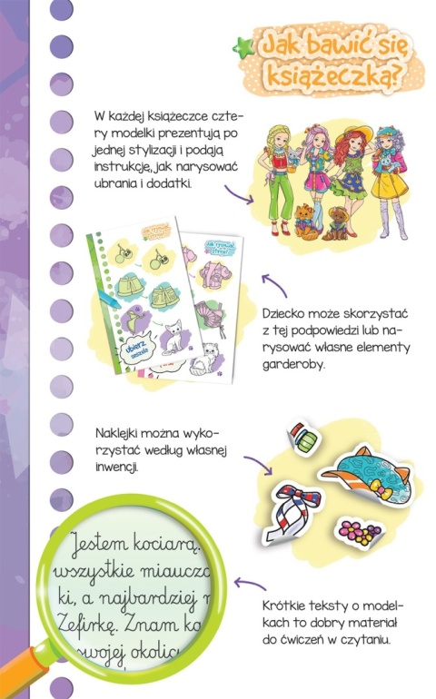 Top modelki i ich pieski Wyklejanka Kolorowanka Książka dla dzieci