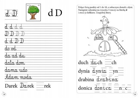 Uczymy się Pisać Książka z Naklejkami Zadania dla Dzieci Nauka Pisania